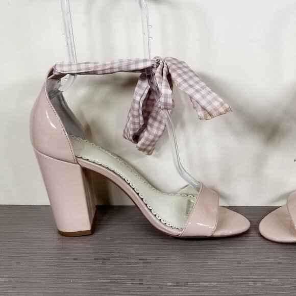 Nordstrom 1901 Block Heel Sandals with Ankle Wrap, Pink, Womens Sizes 8.5 M - Picture 7 of 11